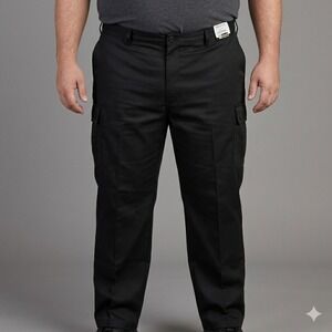 Edwards Black Utility Chino Cargo Pants Mens 52x34 NWT
